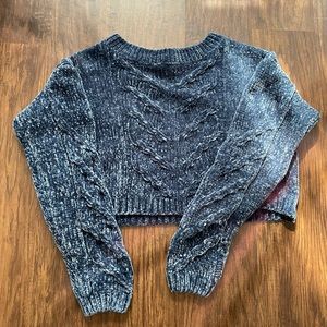 Bongo Blue Knitted Cropped Sweater